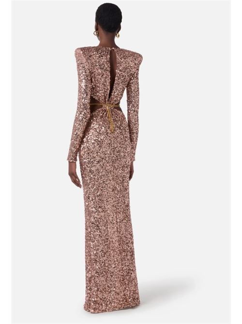 Red Carpet Sequin Dress with Belt ELISABETTA FRANCHI | ABR1561E2.EA1